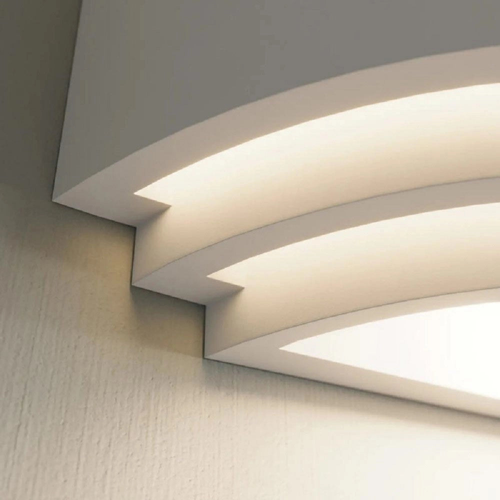 Trade Shop - Applique In Gesso Ultra Moderno Mezza Luna Up & Down Lampada Attacco R7s Gs-e71 -