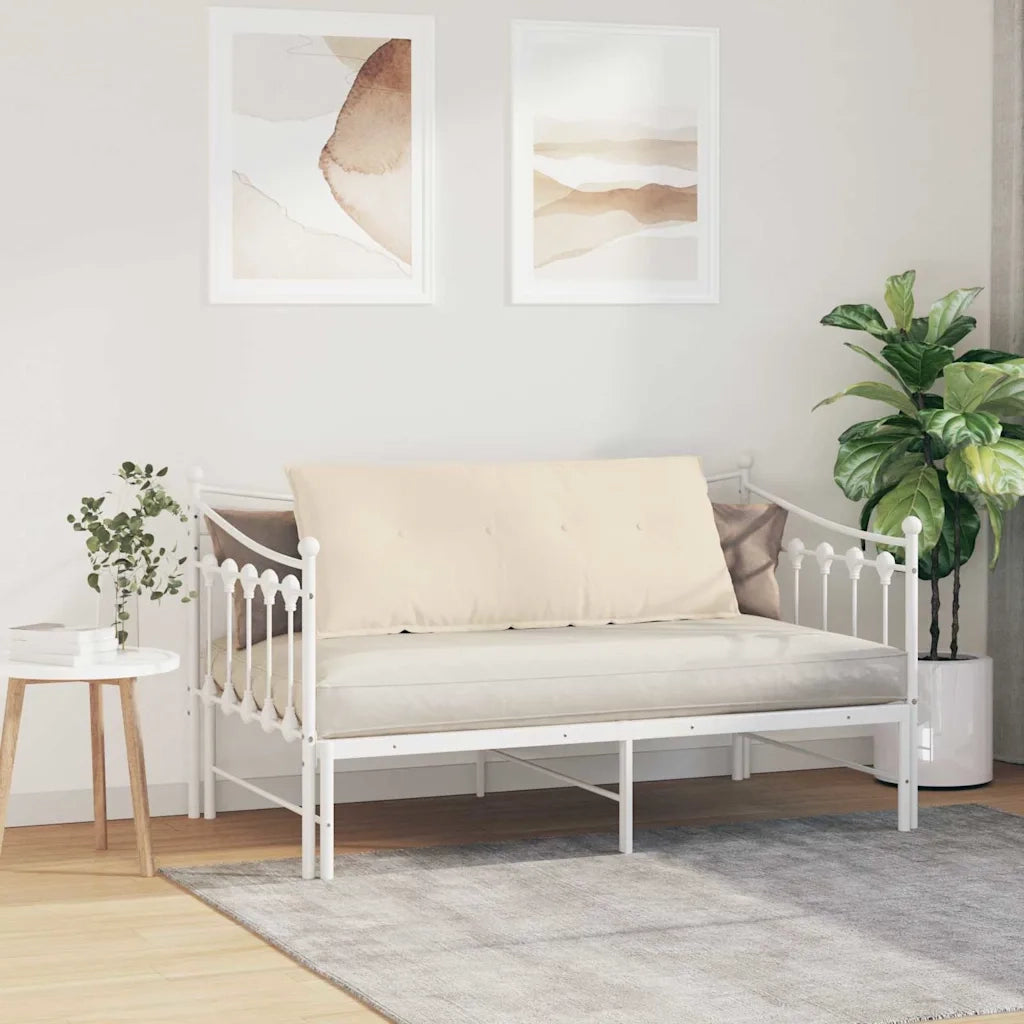 Cuscino per Schiena Beige 120 x 50 cm Tessuto in Microfibra