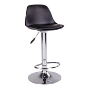 Set 2 sgabelli da bar Trondheim regolabile in ecopelle nera con base cromata