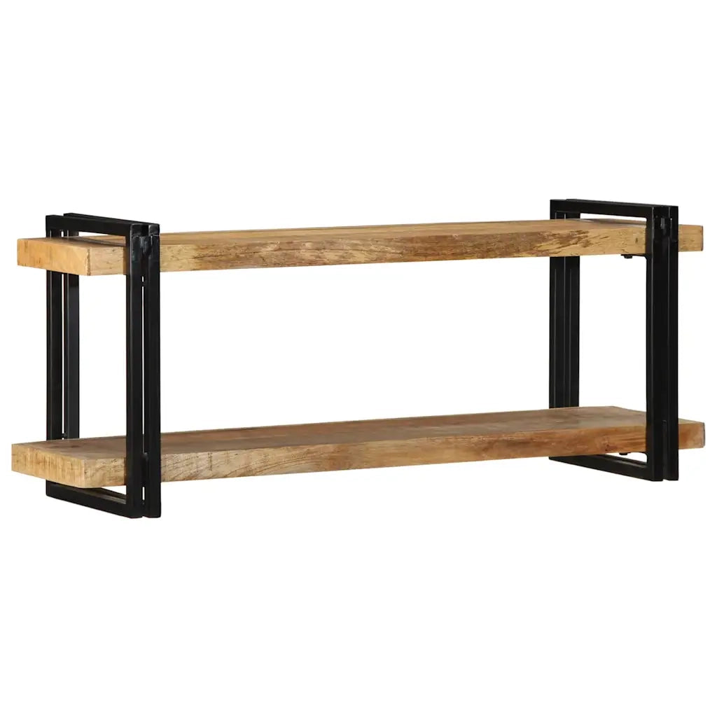 Mensola da Parete 110x33x45cm in Legno Massello di Mango Grezzo 4017488