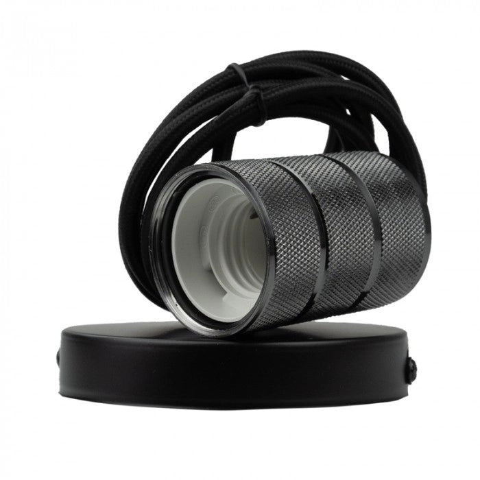 Lampada sospesa industriale tubolare nera 1xE27 Ecolight