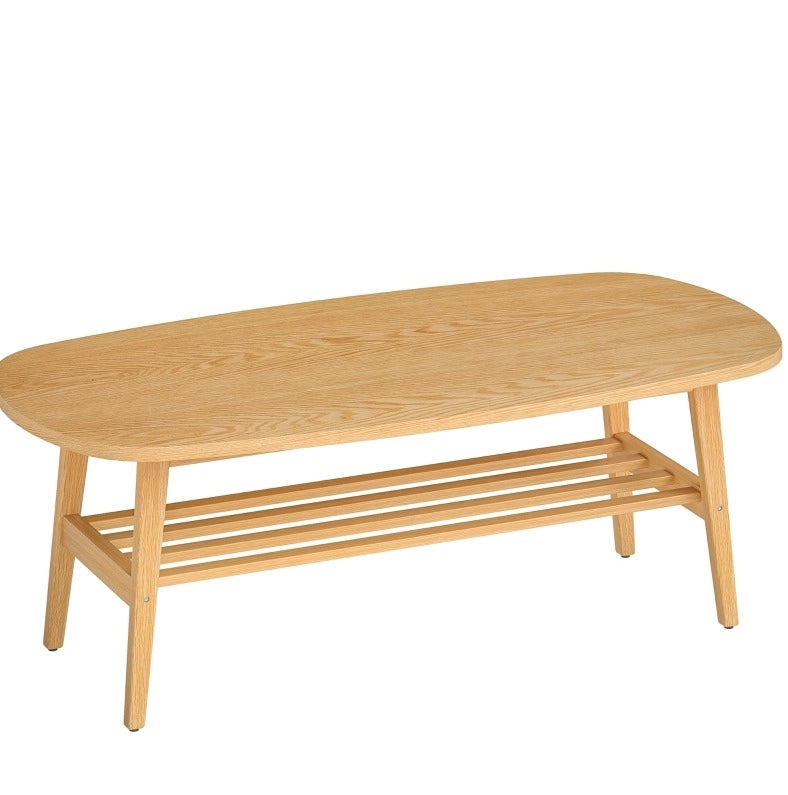 Tavolino da caffè 120x60x42 cm con ripiano inferiore in legno naturale