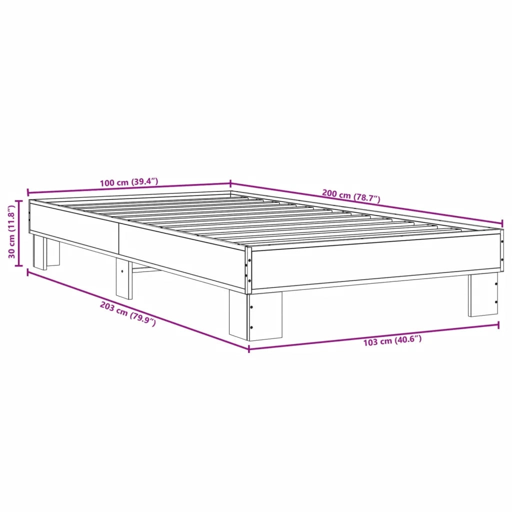 Giroletto Grigio Sonoma 100x200 cm Legno Multistrato e Metallo