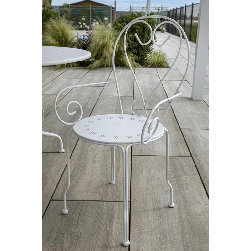 Poltrona metallo new old bianco crema cm 49x48h43/59/90
