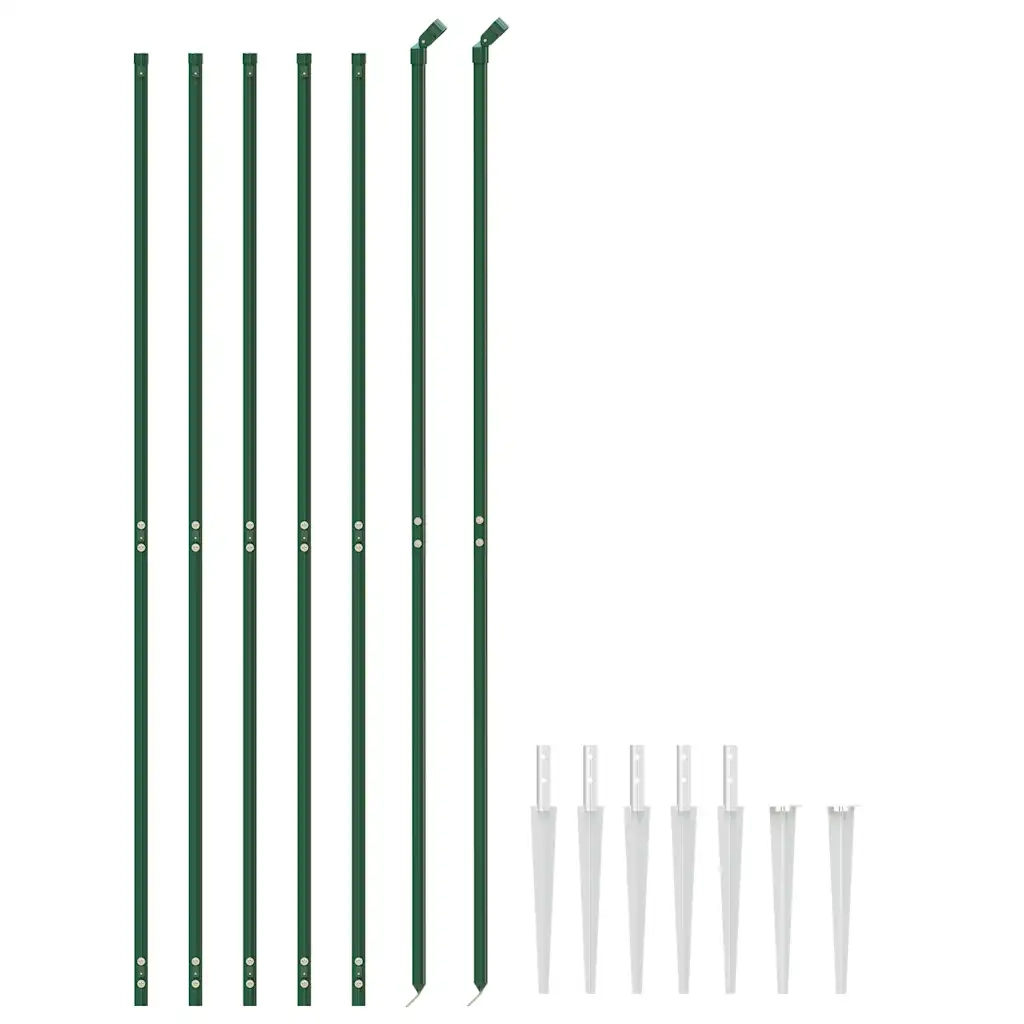 Recinzione da Giardino | Recinzione Metallica con Picchetti Ancoraggio Verde 2x10 m