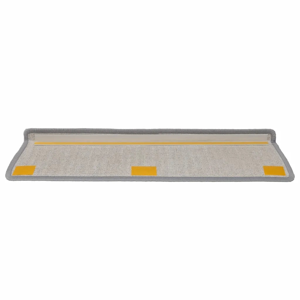 Tappetini per scale 15 pz 65x21x4 cm Grigio chiaro Bordo rettangolare 326198