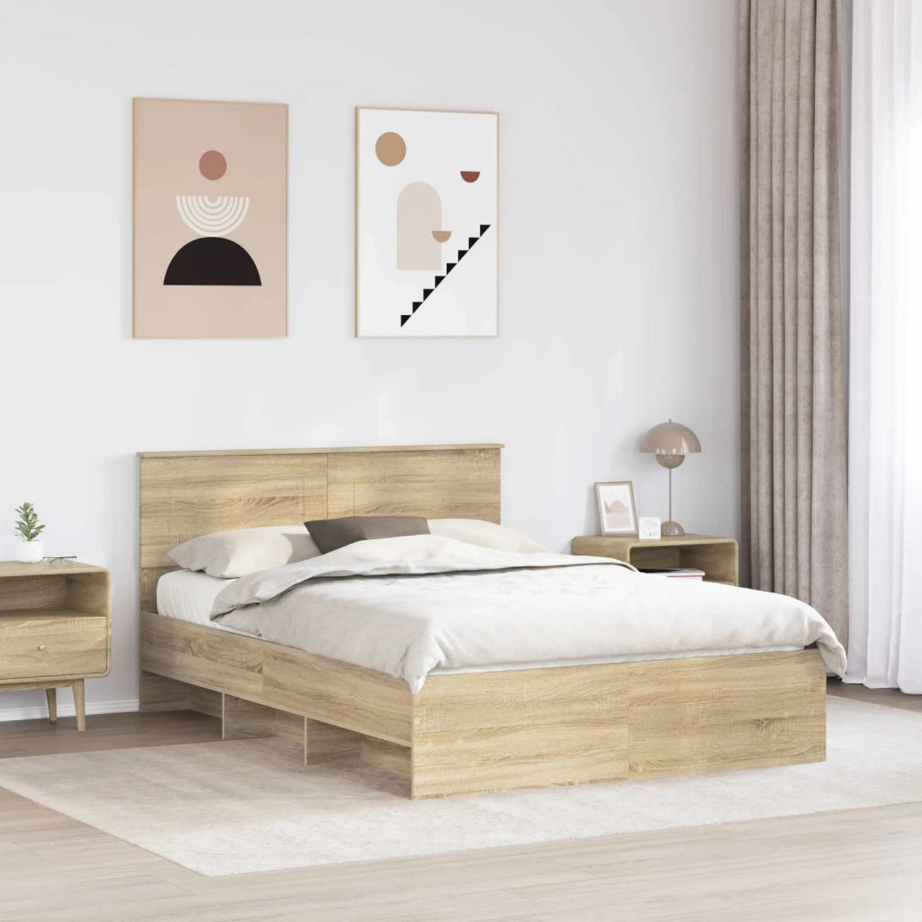 Struttura del letto con testiera Rovere Sonoma 150 x 200 cm 3408839