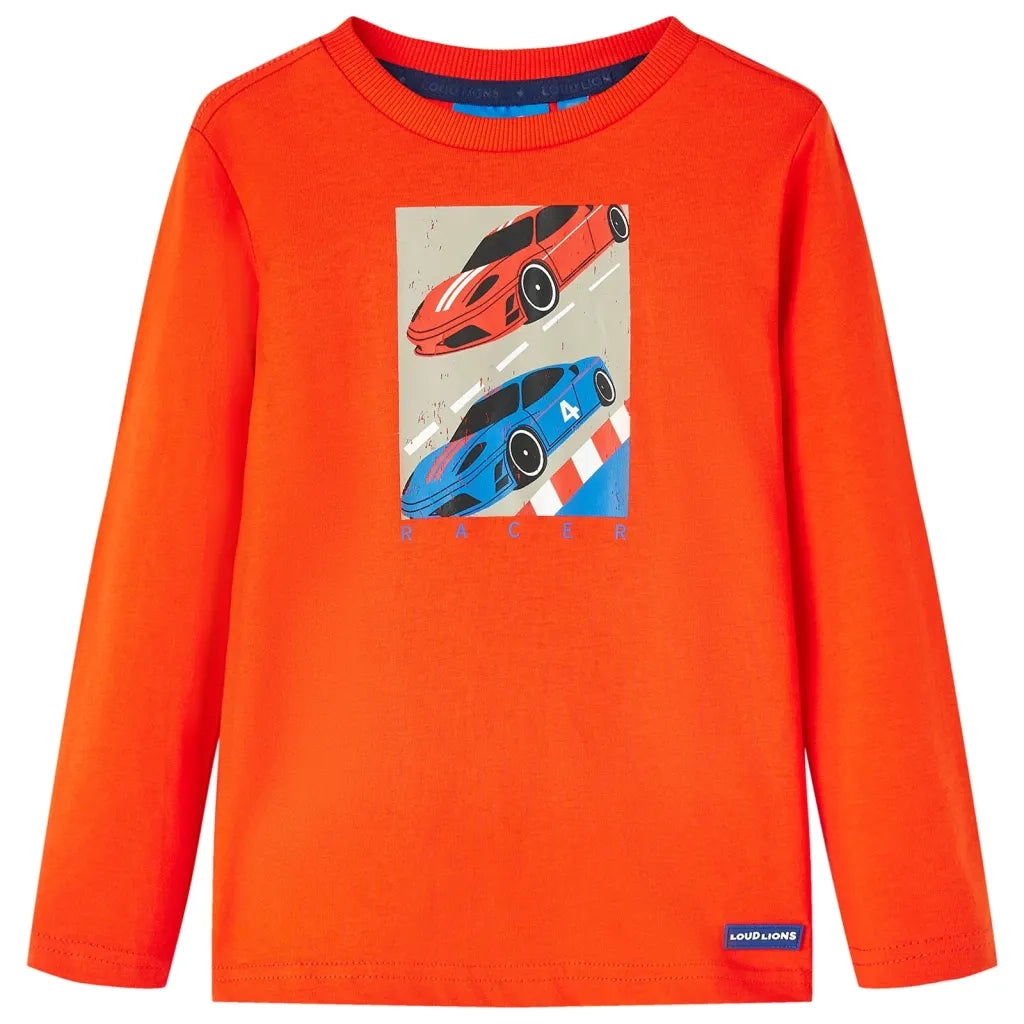 Maglietta da Bambino Maniche Lunghe Arancione Brillante 116