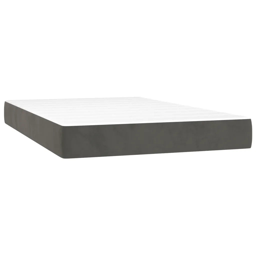 Giroletto a Molle con Materasso Grigio Scuro 120x200 cm Velluto cod mxl 63220