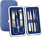 Set di 8 taglieri in acciaio inossidabile per unghie, set di forbici, set di cura per unghie, pedicure, set di bellezza per unghie, strumenti per l'arte delle unghie (nero)