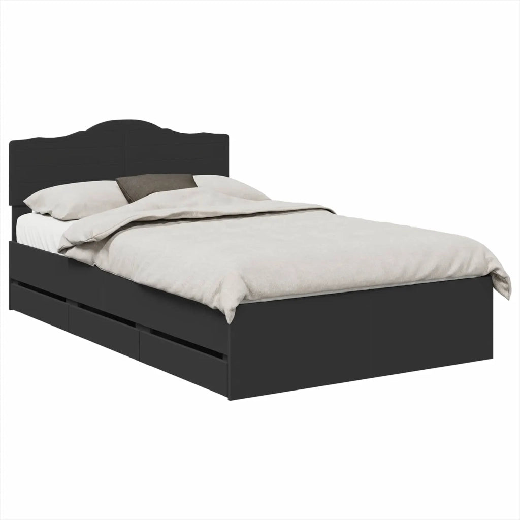 Struttura del letto-Giroletto Nero 120 x 190 cm Legno Ingegnerizzato 825116