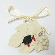 Trade Shop - Set 12 Pezzi Bomboniera Bomboniere Cappello Laurea 7x7cm Foglia Foglie Appendino -