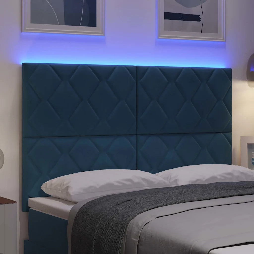 Testiera LED Blu Scuro 160 cm Velluto 3338538