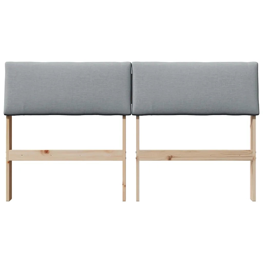 Testiera | Testata imbottita Grigio chiaro 140 cm Pino massello