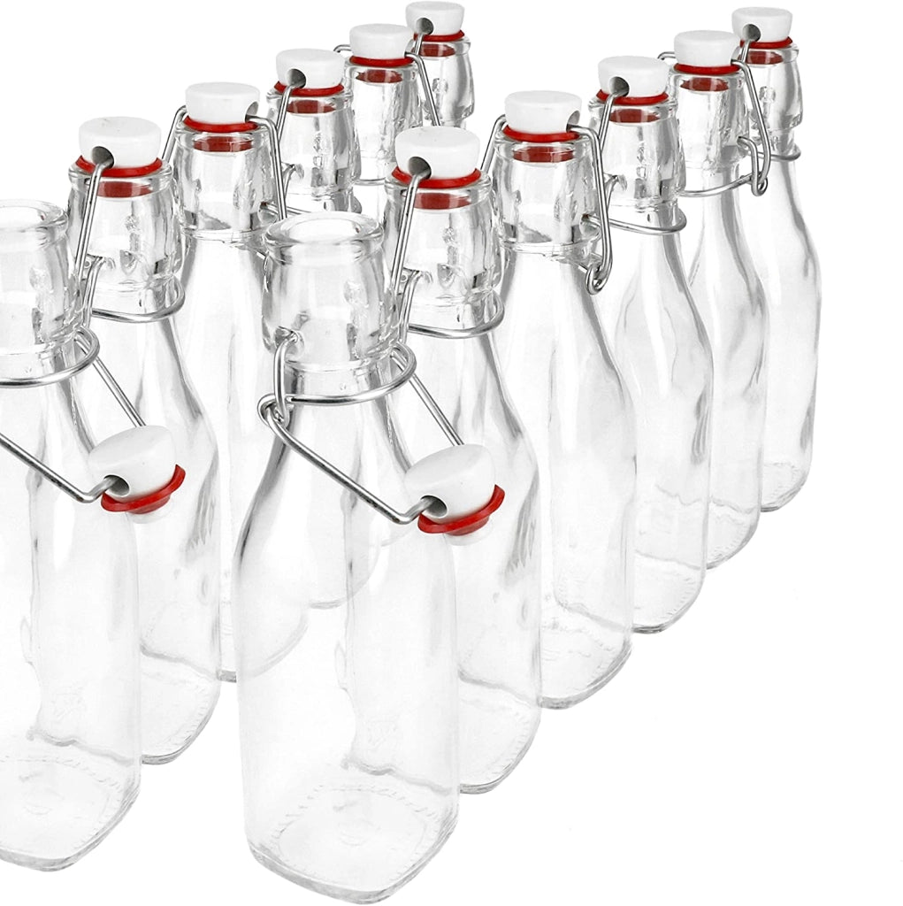 12 BOTTIGLIE IN VETRO SWING CON TAPPO A CHIUSURA ERMETICA 0,250 LT