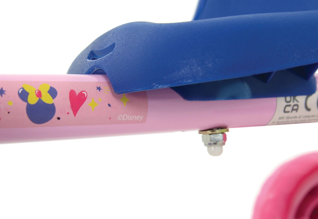 Triciclo a Pedali Primi Passi per Bambini con Maniglione Genitoriale Rimovibile e Vano Contenitore Disney Minnie Rosa