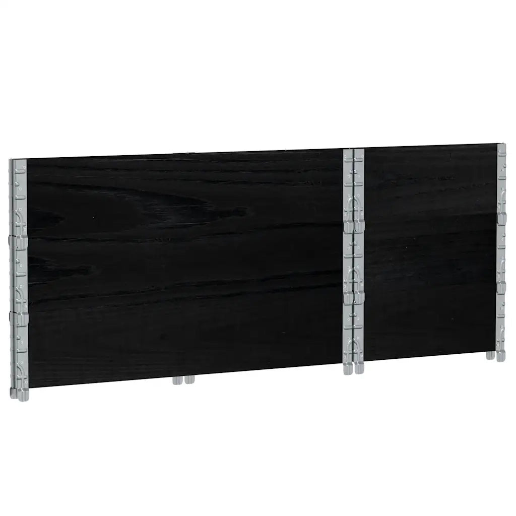 Paretali per Pallet 3 pz Neri 100x50cm Legno Massello di Pino CFW8475019