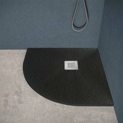 Piatto doccia semicircolare 100x100 antracite riducibile su misura Ten