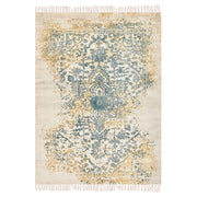Tappeto viscosa giallo e verde 140 x 200 cm orientale invecchiato soggiorno camera da letto