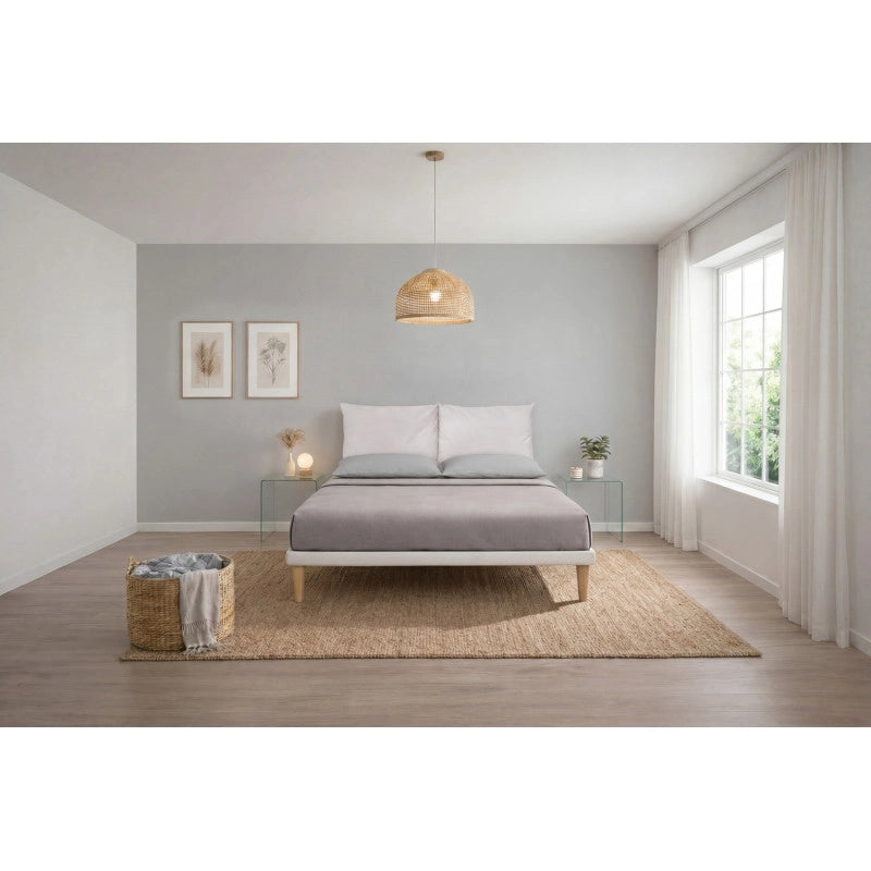 Letto imbottito Matrimoniale 180x190 cm Soft - Bianco,Similpelle,Con rete
