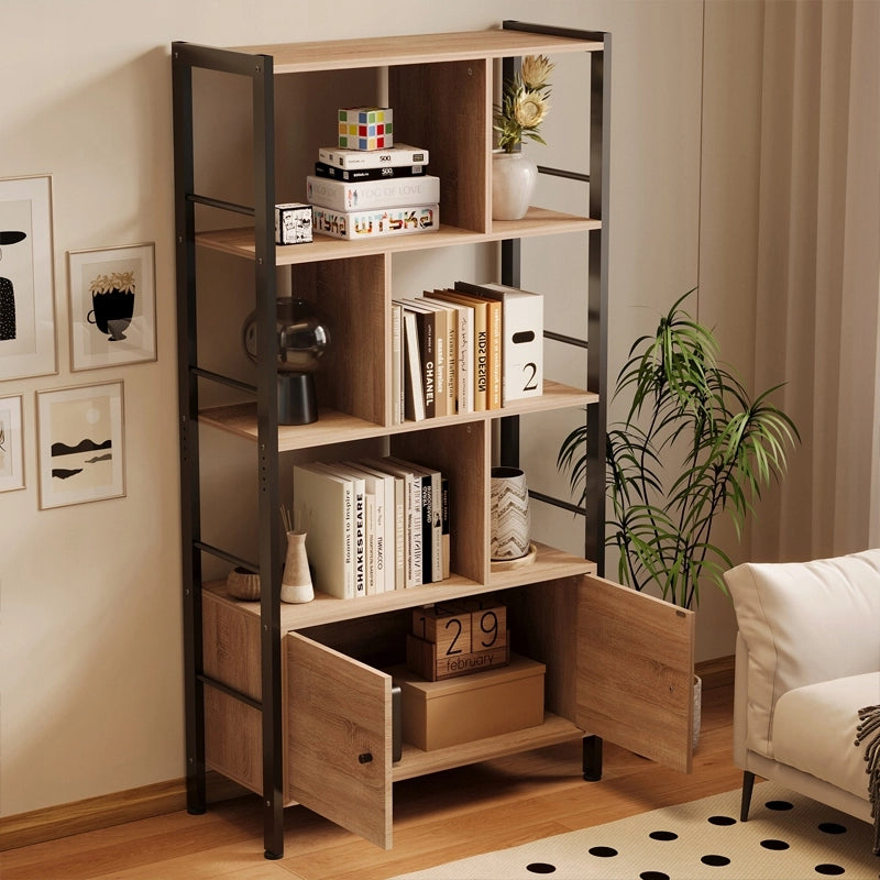 SCAFFALE MODERNO E UNIVERSALE CON ARMADIETTI CHIUDIBILI LOFT CAPIENTE