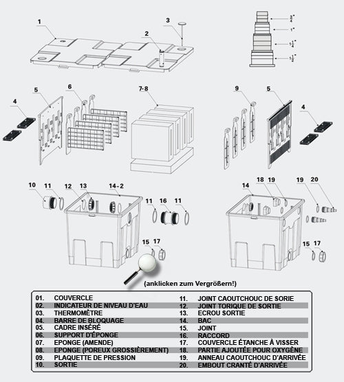 Filtro biologico per laghetto 90000l Kit di aggiornamento 2 4216126