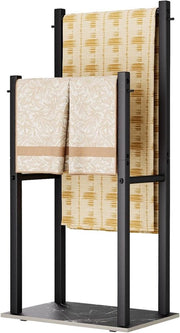Handdoekenrek per angolo per bagno e abbigliamento - Nero - 39x26x80cm