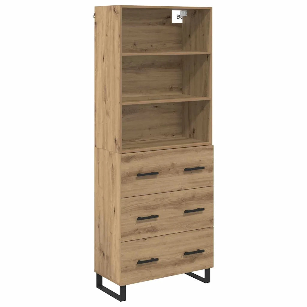 Credenza 2 pcs Rovere artigianale Legno multistrato