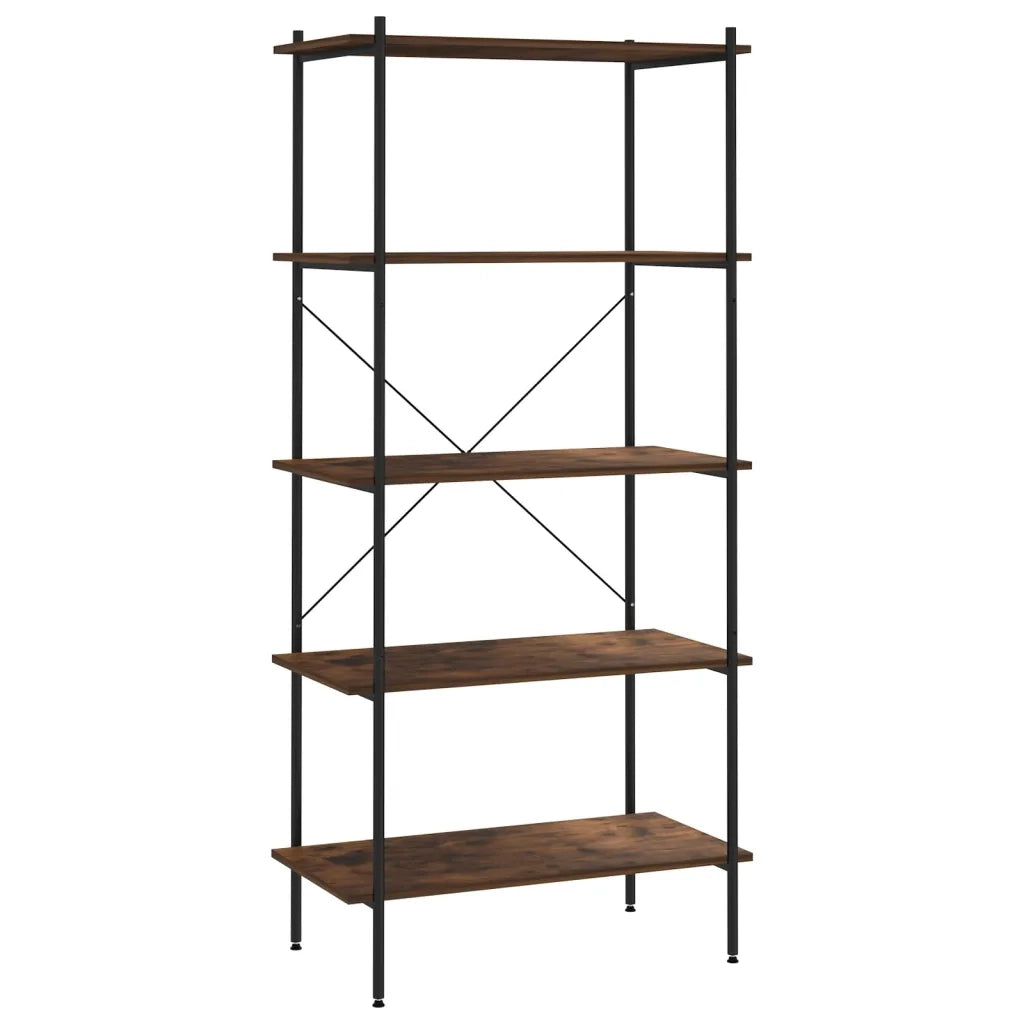 Scaffale con 5 Mensole Nero e Naturale 80x40x163 cm CFW9560413