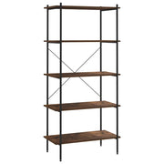 Scaffale con 5 Mensole Nero e Naturale 80x40x163 cm CFW9560413