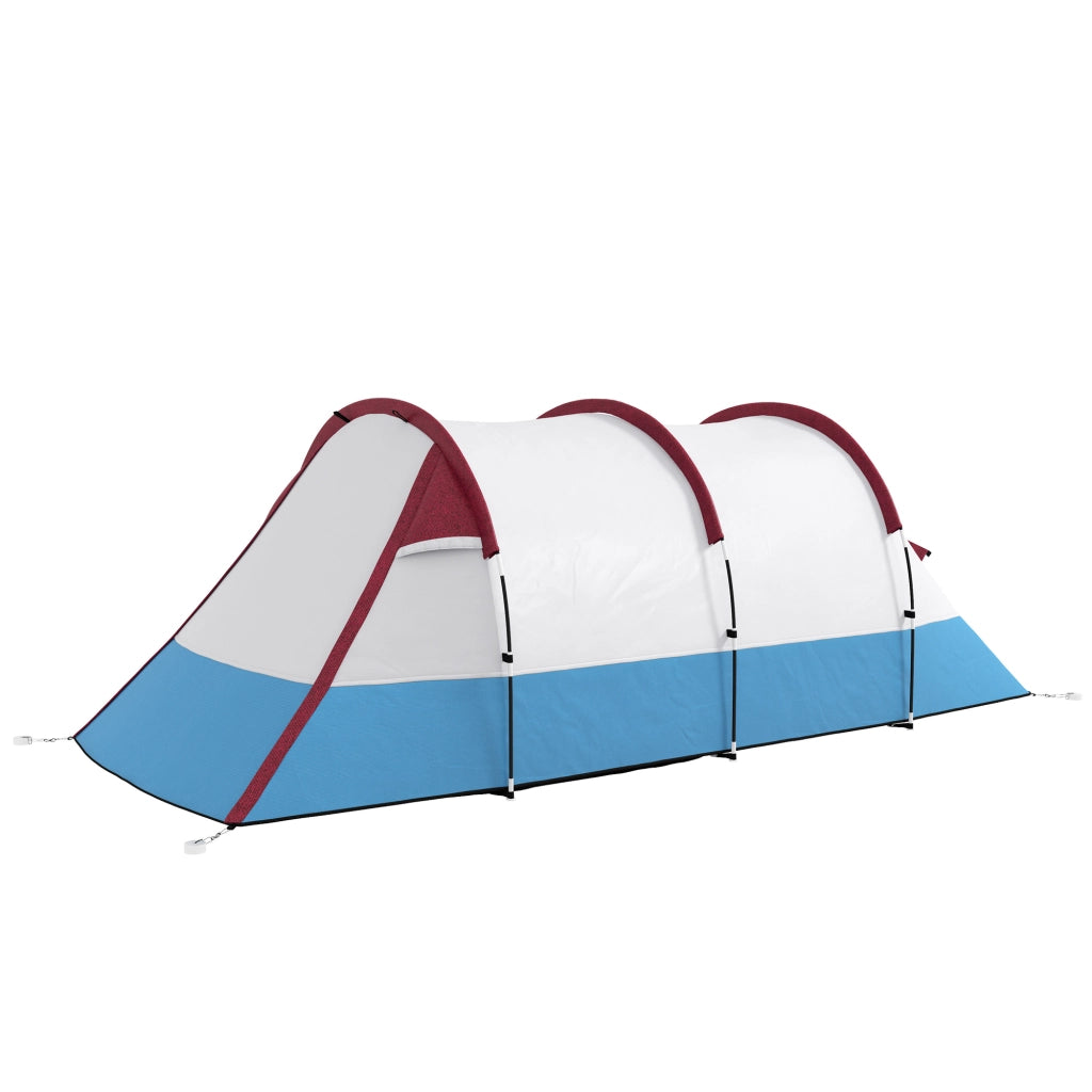 Tenda da campeggio per 2 persone, impermeabile 2000 mm, con 3 ingressi e gancio lanterna, robusta e portatile, rosso
