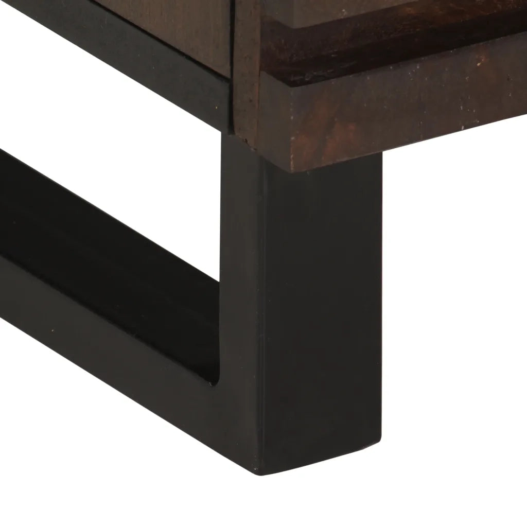 Set di 2 Comodini | Armadio da Notte | Mobiletto da notte 40x34x46 cm in Legno Massello di Mango