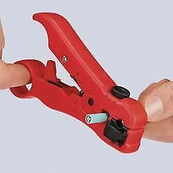 Knipex 16 60 06 SB Spelacavi per Cavi Coassiali RG 59 RG 6 RG 7 RG 11 125 mm colore Rosso