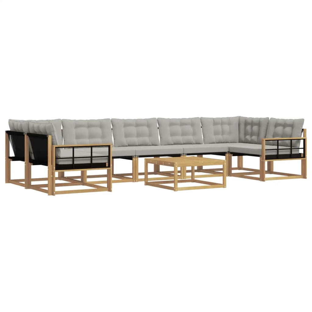 Set di divani da esterno 8 pz Bianco e Grigio Chiaro 3388521