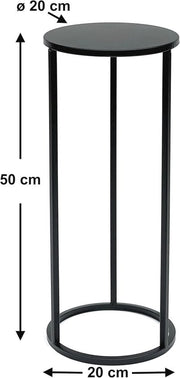 Cassa di Fiori in Metallo a Forma di Fiore Nero - Tavolo per Piante e Comodino da 50-70 cm