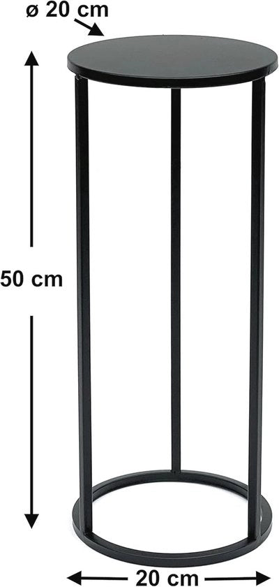 Cassa di Fiori in Metallo a Forma di Fiore Nero - Tavolo per Piante e Comodino da 50-70 cm