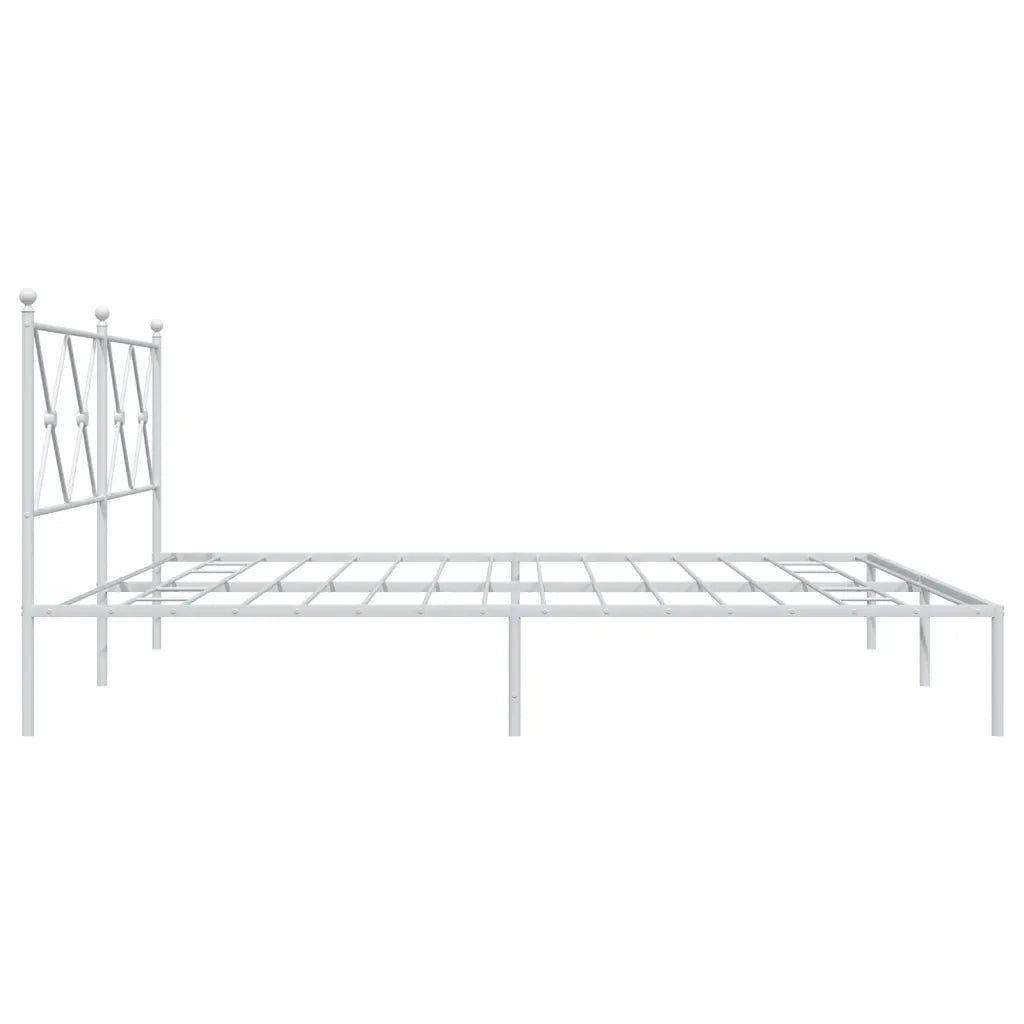 Giroletto con Testiera-Struttura Letto con testiera Metallo Bianco 180x200 cm 660018