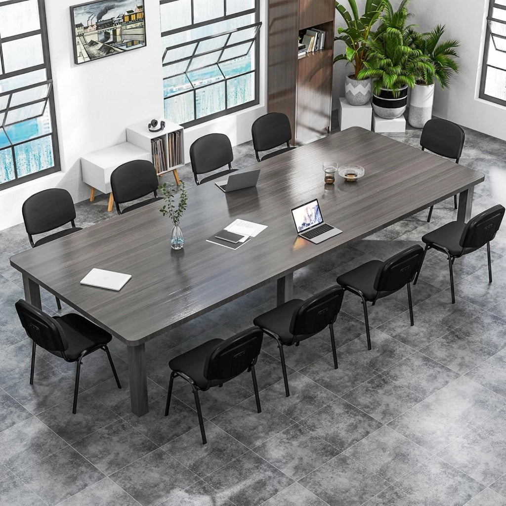 Set di 5 Sedie Impilabili da Ufficio, Ergonomiche con Seduta e Schienale Imbottiti, Telaio in Metallo, Carico 150 kg, per Sala d'Attesa e Ufficio