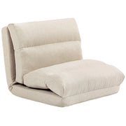 Letto Pouf con Schienale Regolabile e Ripiano ¨C zephmum ¨C Beige 70x72x56 cm