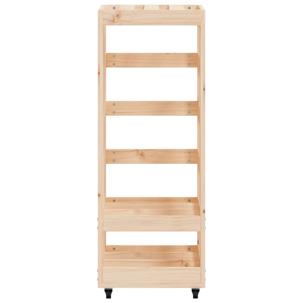 Portalegna con Ruote 40x49x110 cm Legno Massello di Pino 832327