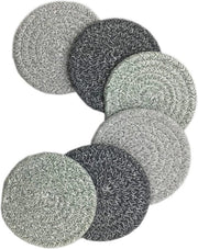 Set di Assorbenti per Bicchieri in Rame con Tessuto e Intreccio, Isolanti Termici Rondi (Colorati)