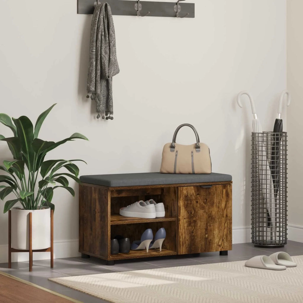 Panca per ingresso con porta Quercia Affumicata 80 x 38 x 46 cm 891508