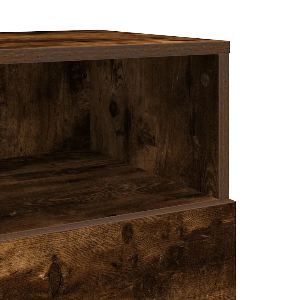 Comodini 2 pz con 2 Cassetti Rovere Fumo 36x36x68 cm 858587