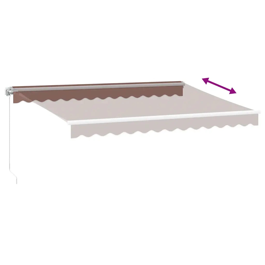 Tenda Retrattile Manuale con LED 350x250 cm Marrone 3215377