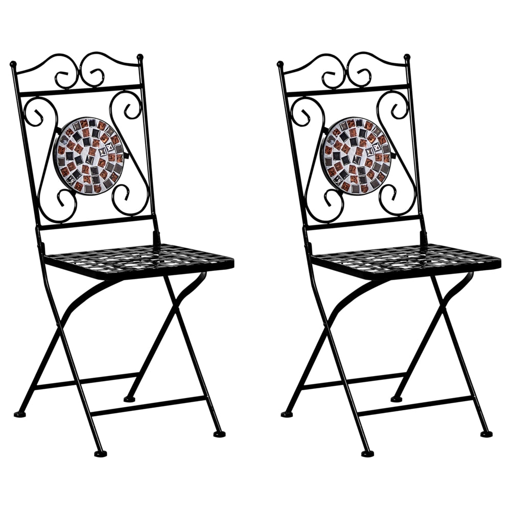 Set da balcone tavolo e sedie da giardino in metallo nero stile vintage