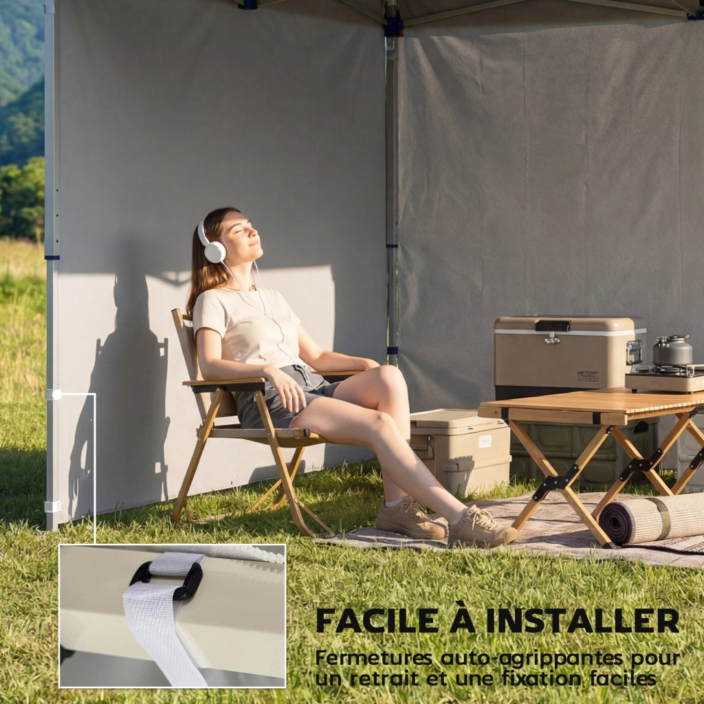 Pannelli laterali per gazebo 3x3 m ¨C zephmum ¨C Tessuto Oxford bianco
