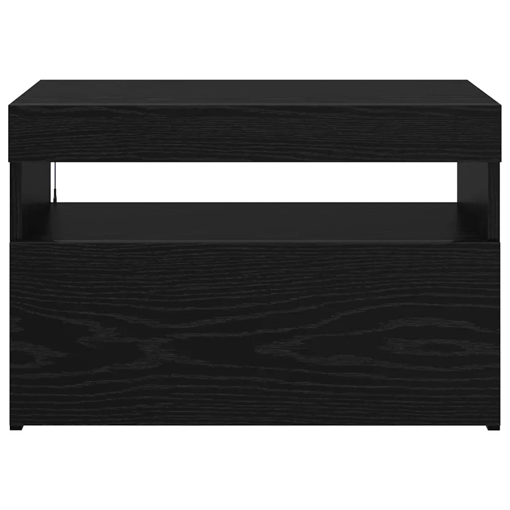 Mobile TV con LED Rovere Nero 60 x 35 x 40 cm Legno multistrato 862555