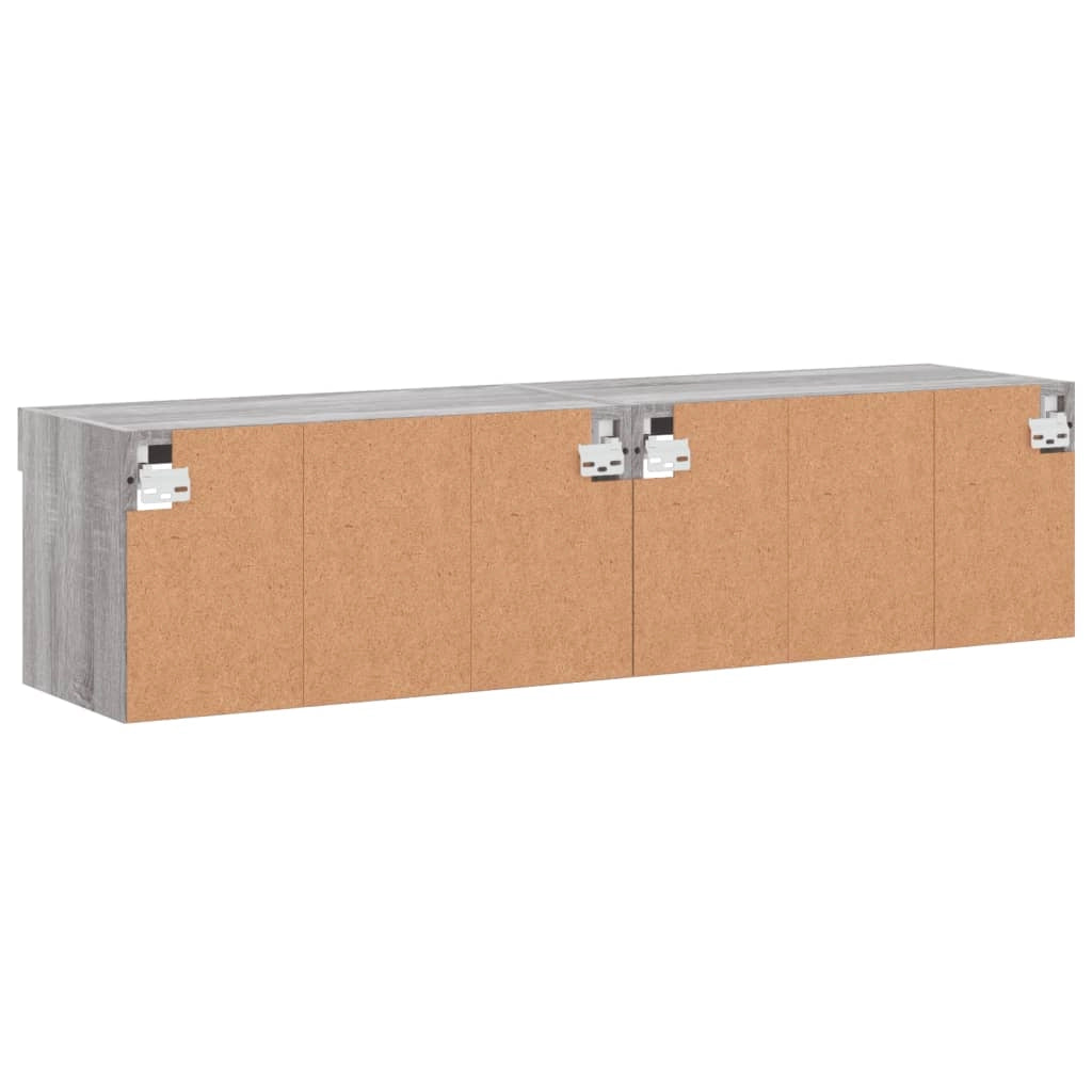 Mobile TV multimediale scaffale TV credenza mobile TV per sala da pranzo soggiorno camera da letto con luci LED 2 pezzi Sonoma 60 x 30 x 30 cm grigio 02_0028884