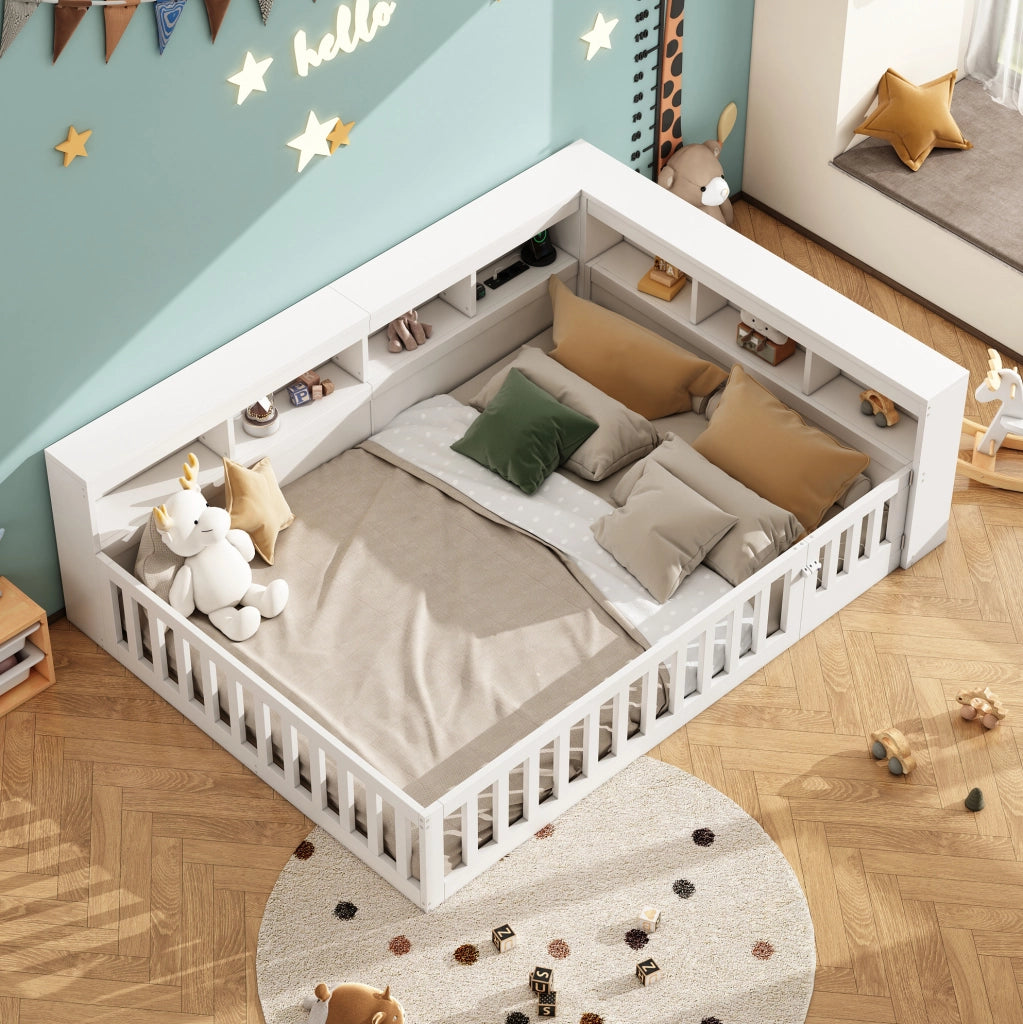 Letto da giorno 140x190 cm con vano laterale, prese e USB, bianco