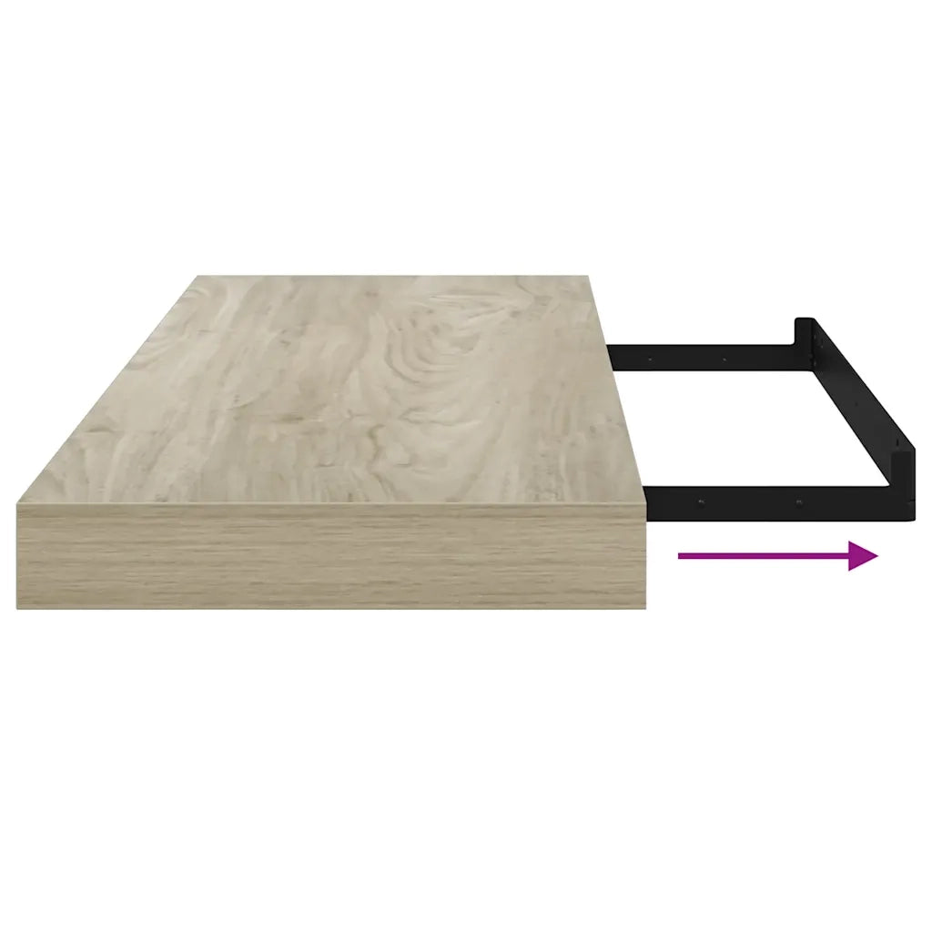 Scaffale a Parete Rovere 60x23,5x3,8 cm in MDF 323874
